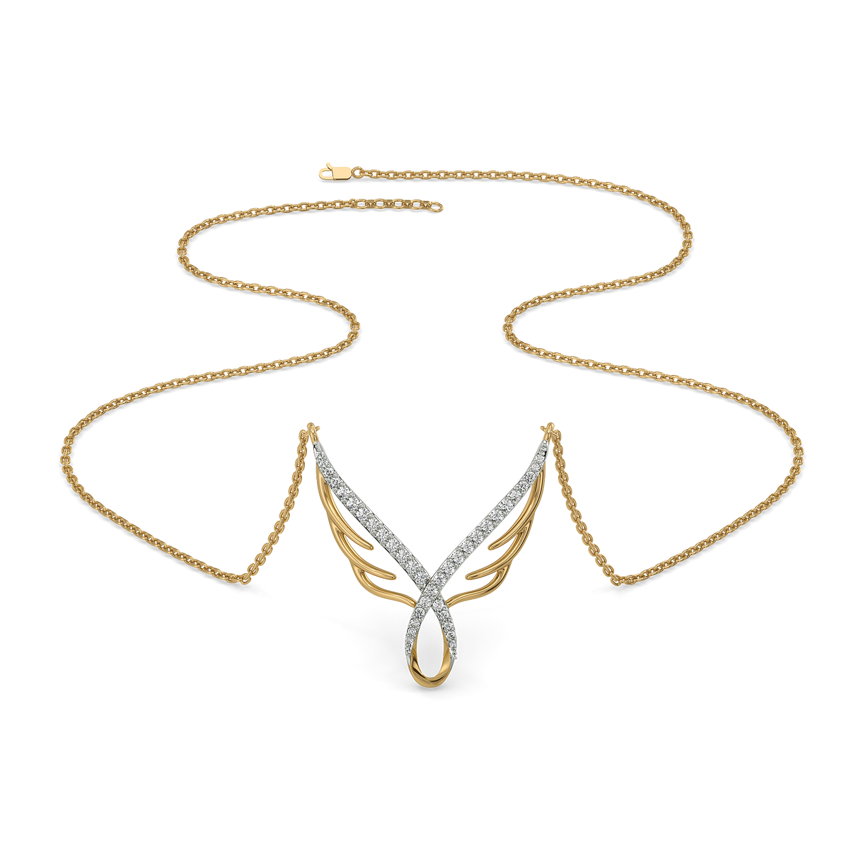 Angel's Embrace - 18kt Gold Vermeil Lab Grown Diamond Necklace