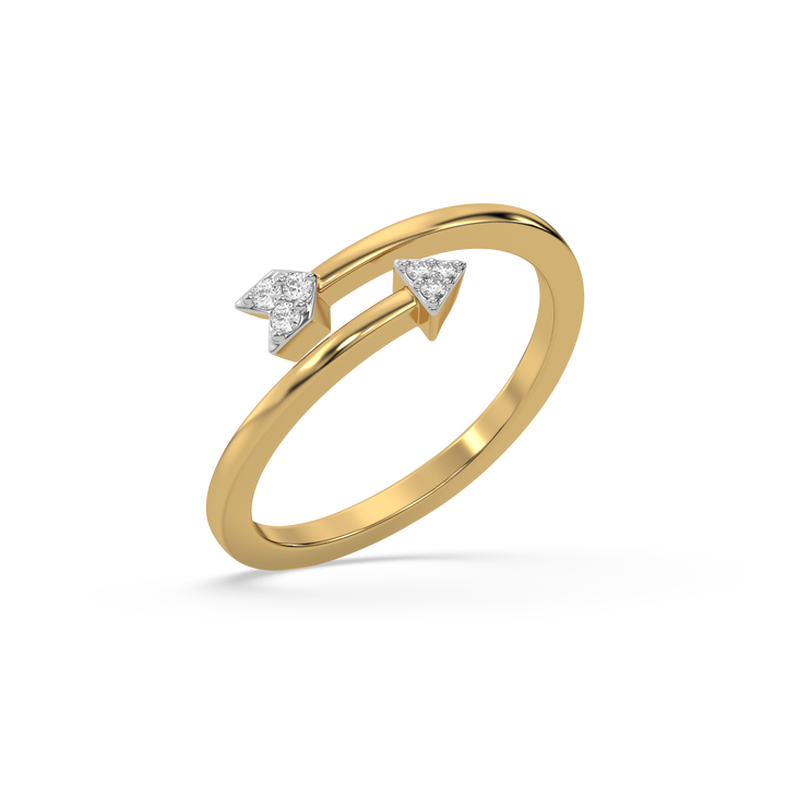 Arrowhead Open Top Ring-18kt Gold Vermeil Lab Grown Diamond Ring