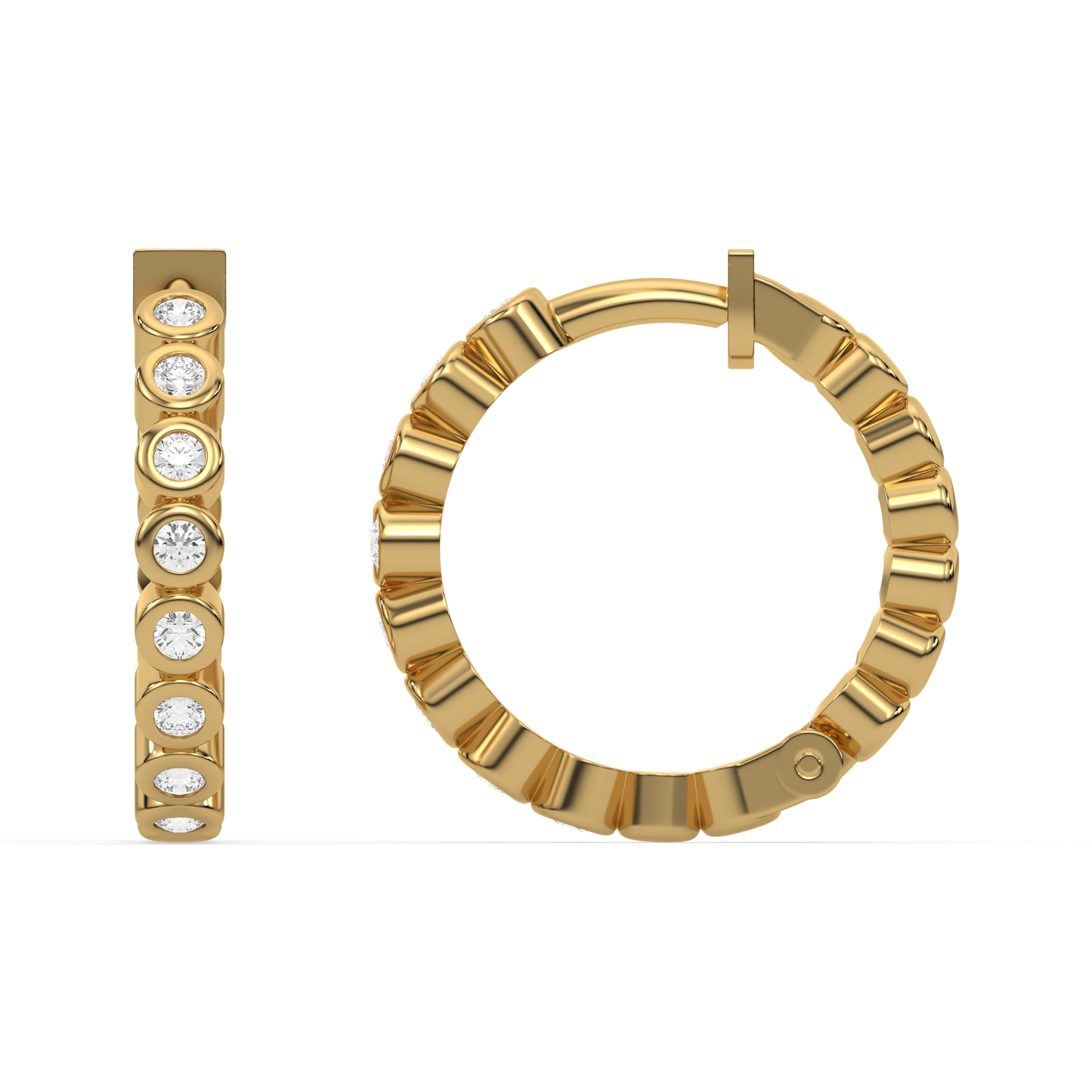 Beaded Huggies - 18kt Gold Vermeil Lab Grown Diamond Earrings
