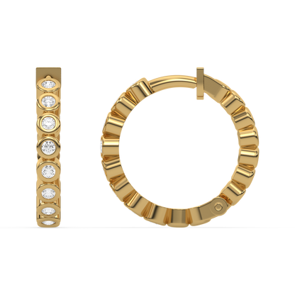 Beaded Huggies - 18kt Gold Vermeil Lab Grown Diamond Earrings