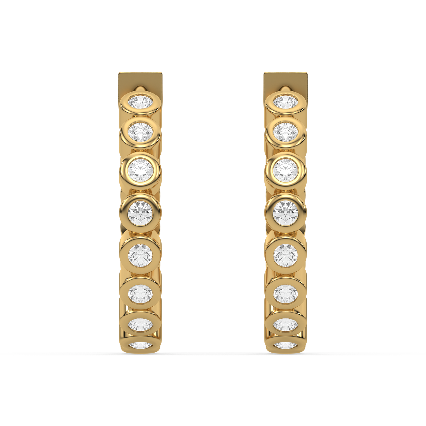 Beaded Huggies - 18kt Gold Vermeil Lab Grown Diamond Earrings