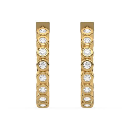 Beaded Huggies - 18kt Gold Vermeil Lab Grown Diamond Earrings