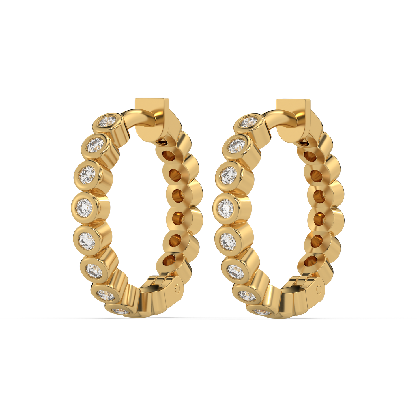 Beaded Huggies - 18kt Gold Vermeil Lab Grown Diamond Earrings