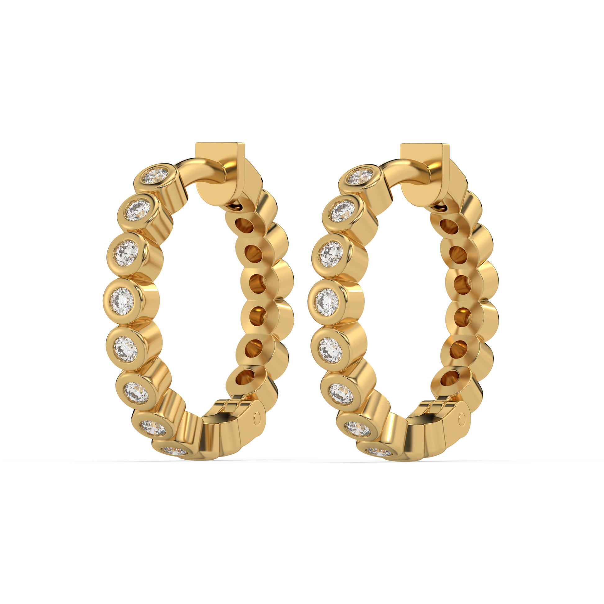 Beaded Huggies - 18kt Gold Vermeil Lab Grown Diamond Earrings