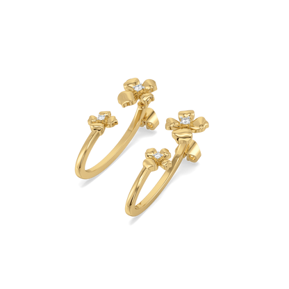 Blossom Hoops -18kt Gold Vermeil Lab Grown Diamond Earrings