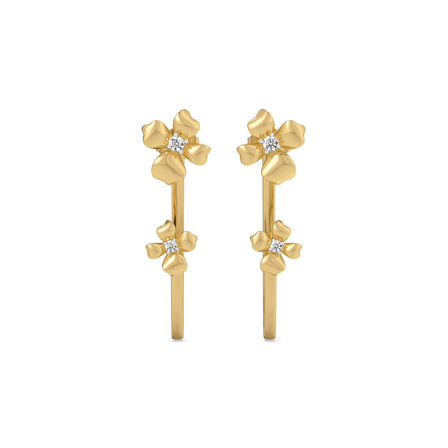 Blossom Hoops -18kt Gold Vermeil Lab Grown Diamond Earrings