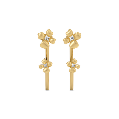 Blossom Hoops -18kt Gold Vermeil Lab Grown Diamond Earrings