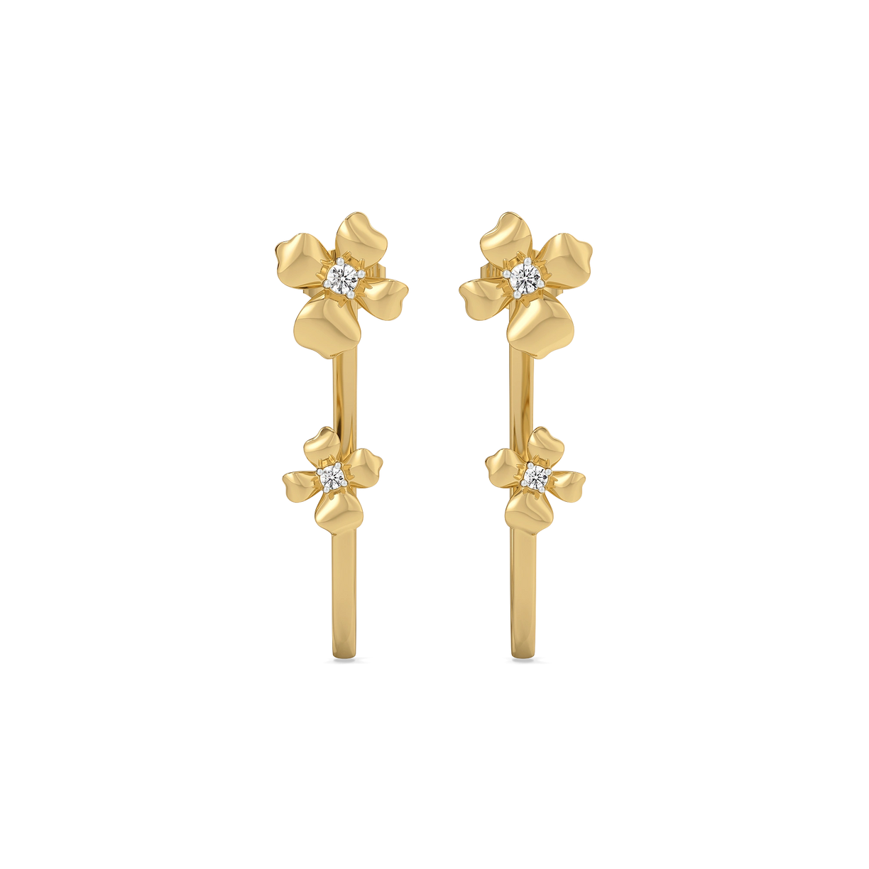 Blossom - Lab Diamond Hoop Earrings