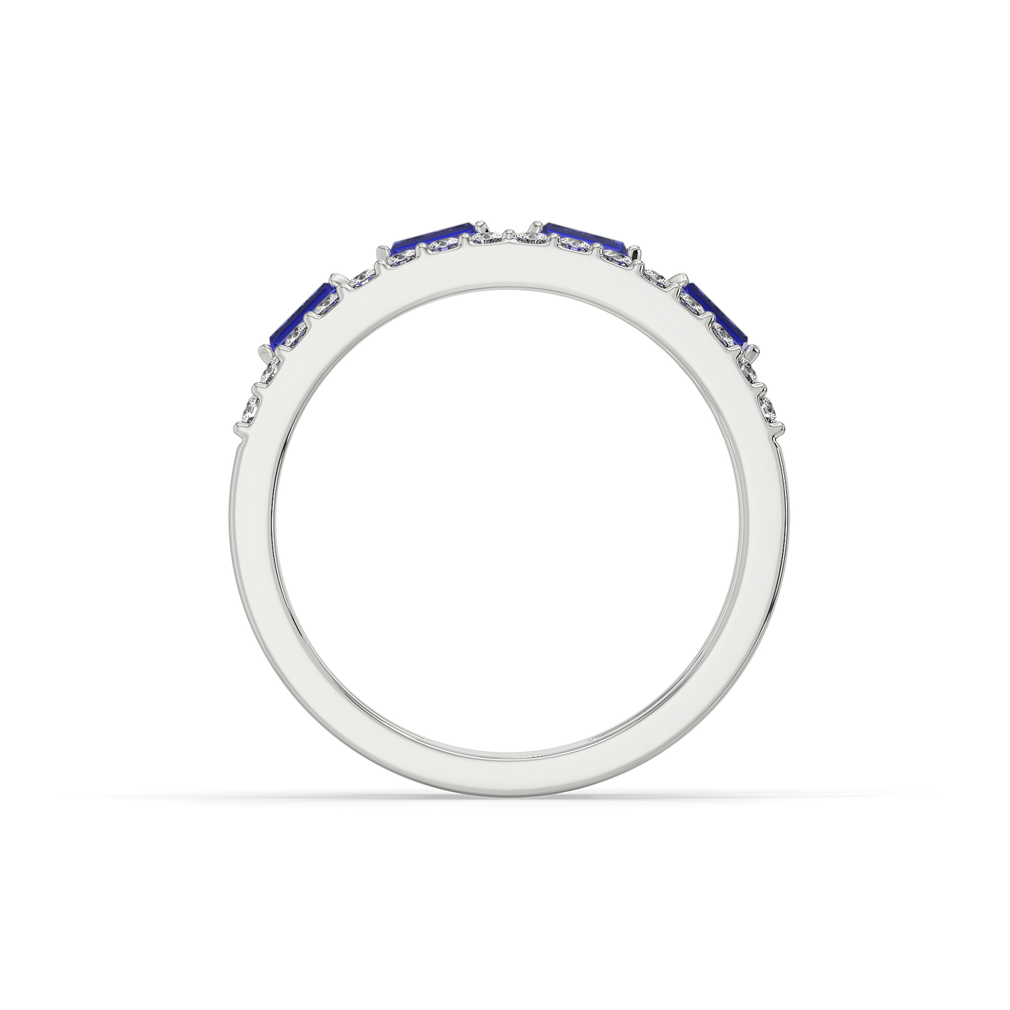 Blue Sapphire Soiree Fashion Ring-925 Sterling Silver Lab Grown Diamond Ring