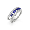 Blue Sapphire Soiree Fashion 925 Sterling Silver Lab Grown Diamond Ring
