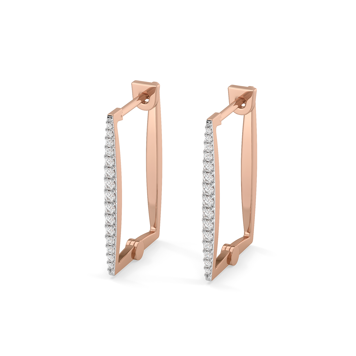 Blush Huggies - 18kt Rose Gold Vermeil Lab Grown Diamond Earrings