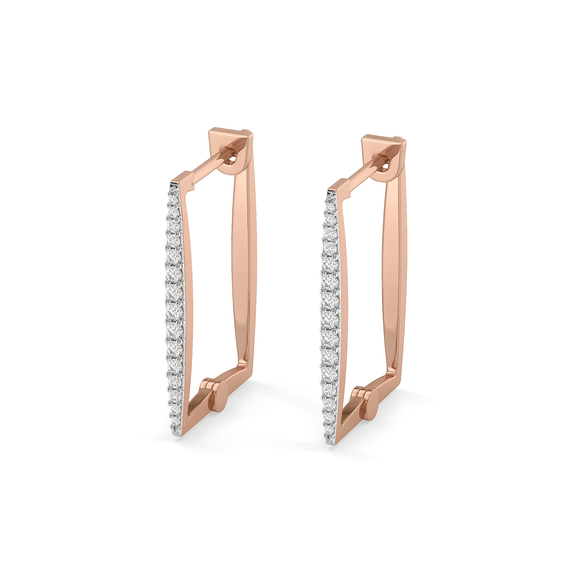 Blush Huggies - 18kt Rose Gold Vermeil Lab Grown Diamond Earrings
