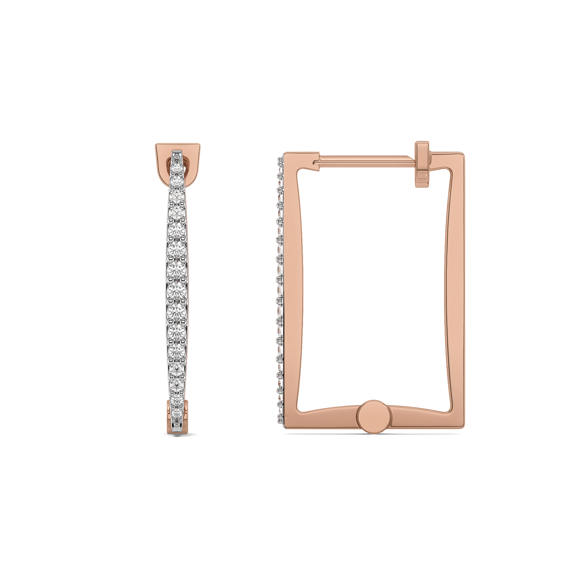 Blush Huggies - 18kt Rose Gold Vermeil Lab Grown Diamond Earrings