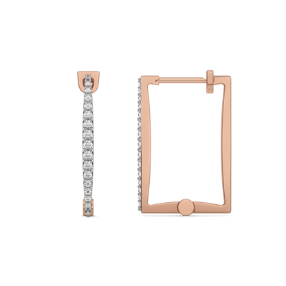 Blush Huggies - 18kt Rose Gold Vermeil Lab Grown Diamond Earrings