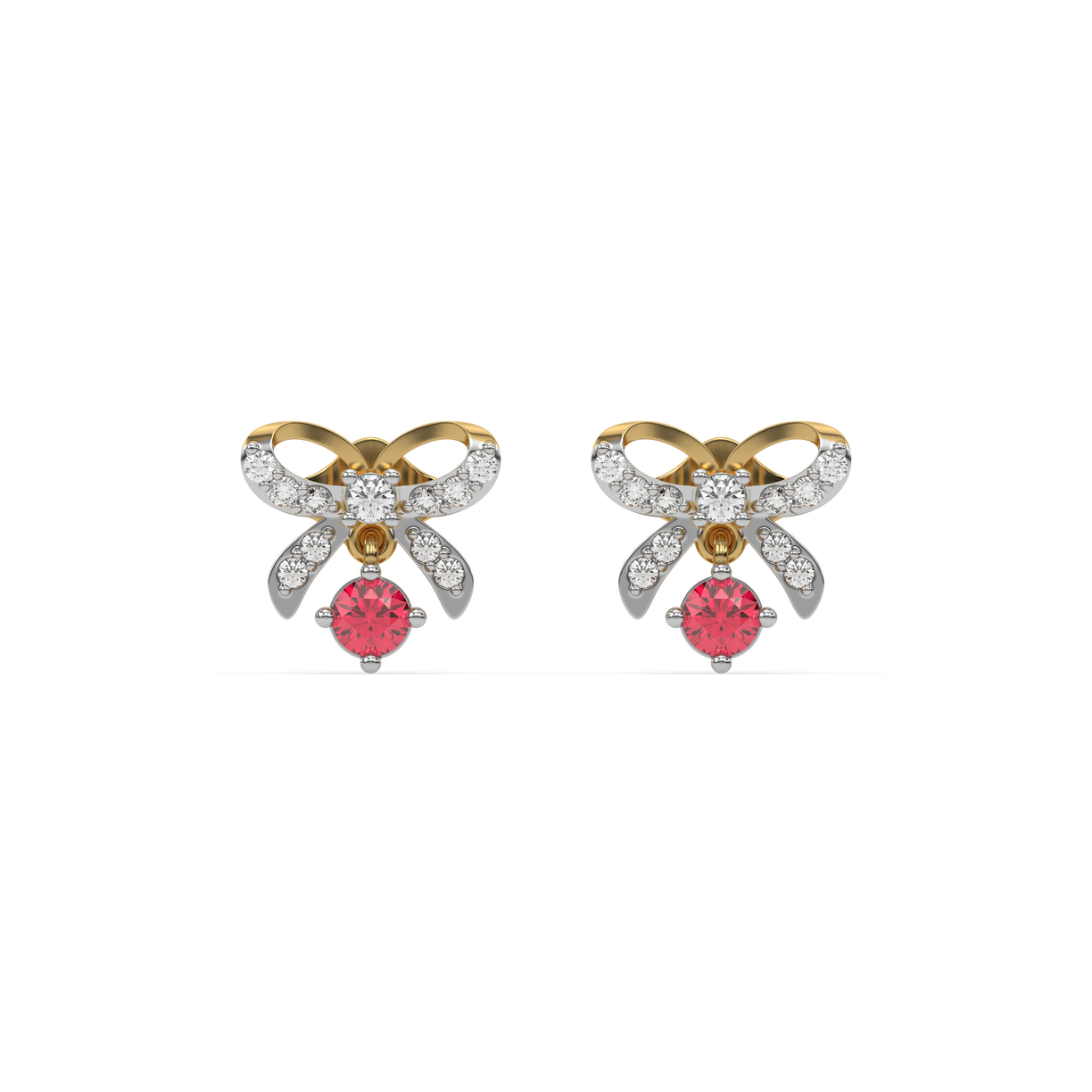 Bow Knot - Lab Diamond Stud Earrings