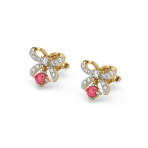 Bow Knot - Lab Diamond Stud Earrings