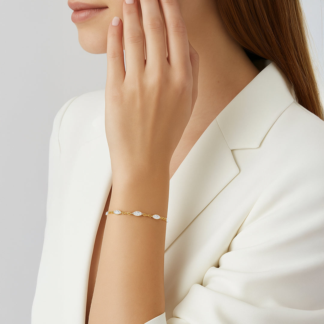 Marquise Station - Lab Diamond Bracelet