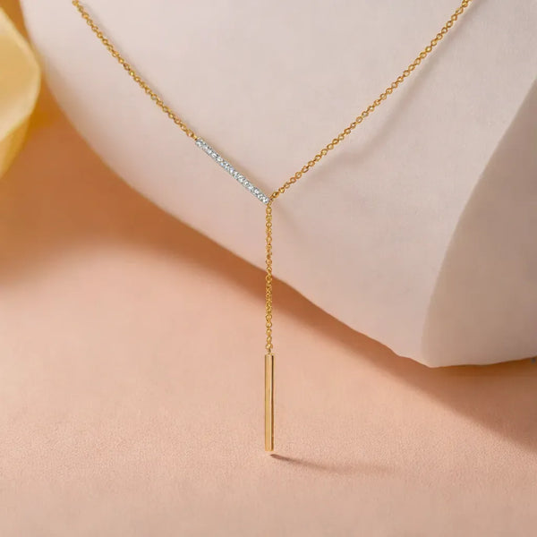 Lukson Cera Lariat 18kt Gold Vermeil Lab Grown Diamond Necklace