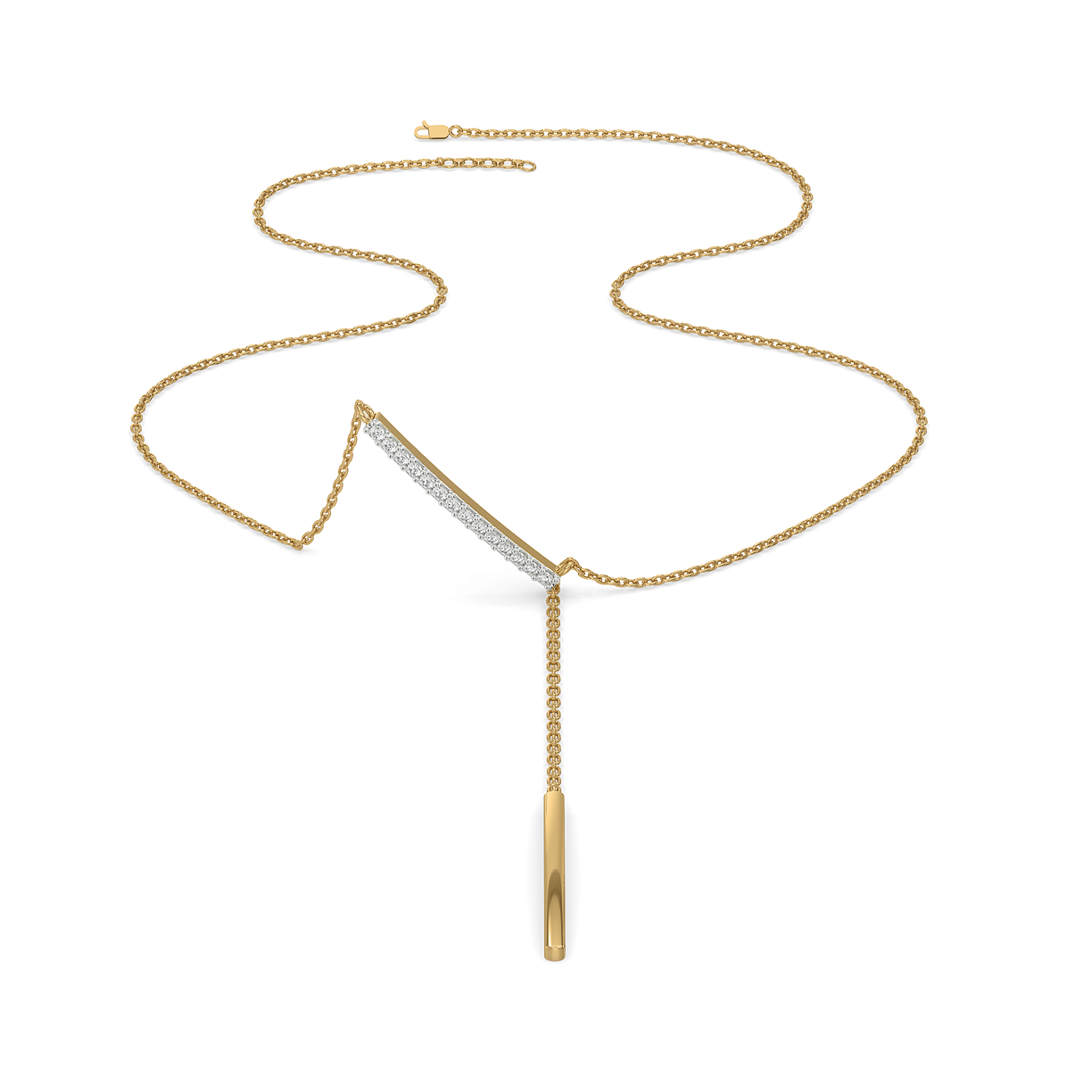  Cera Lariat 18kt Gold Vermeil Lab Grown Diamond Necklace for Women - Lukson