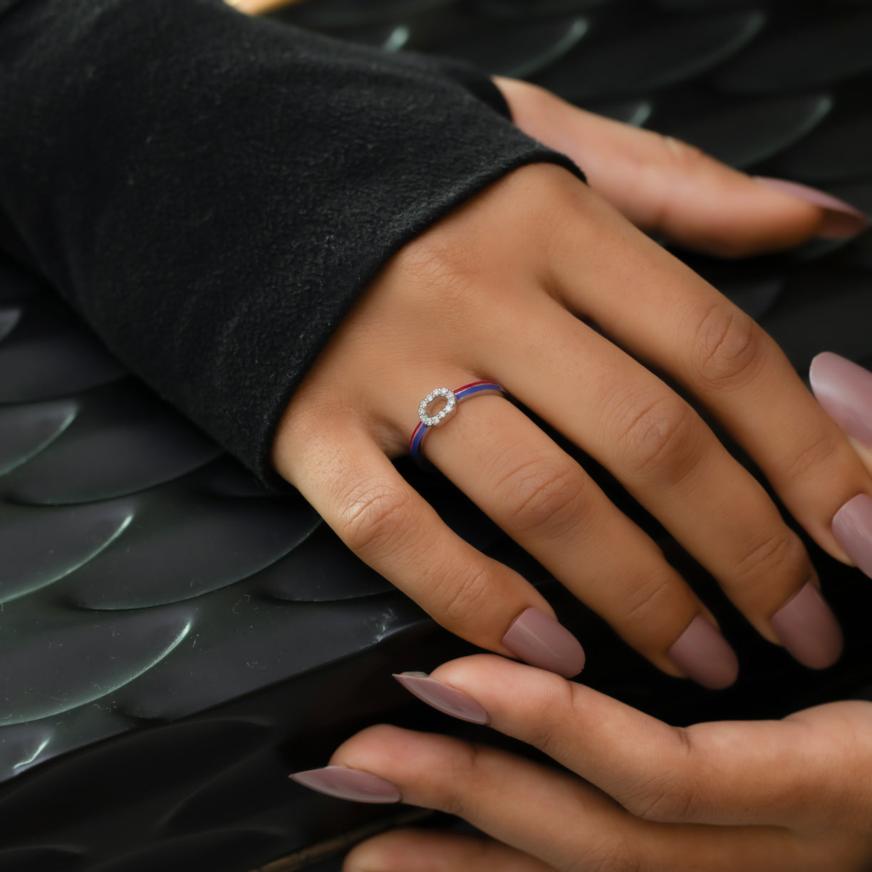 Chrome Fusion Fashion Ring-925 Sterling Silver Lab Grown Diamond Ring