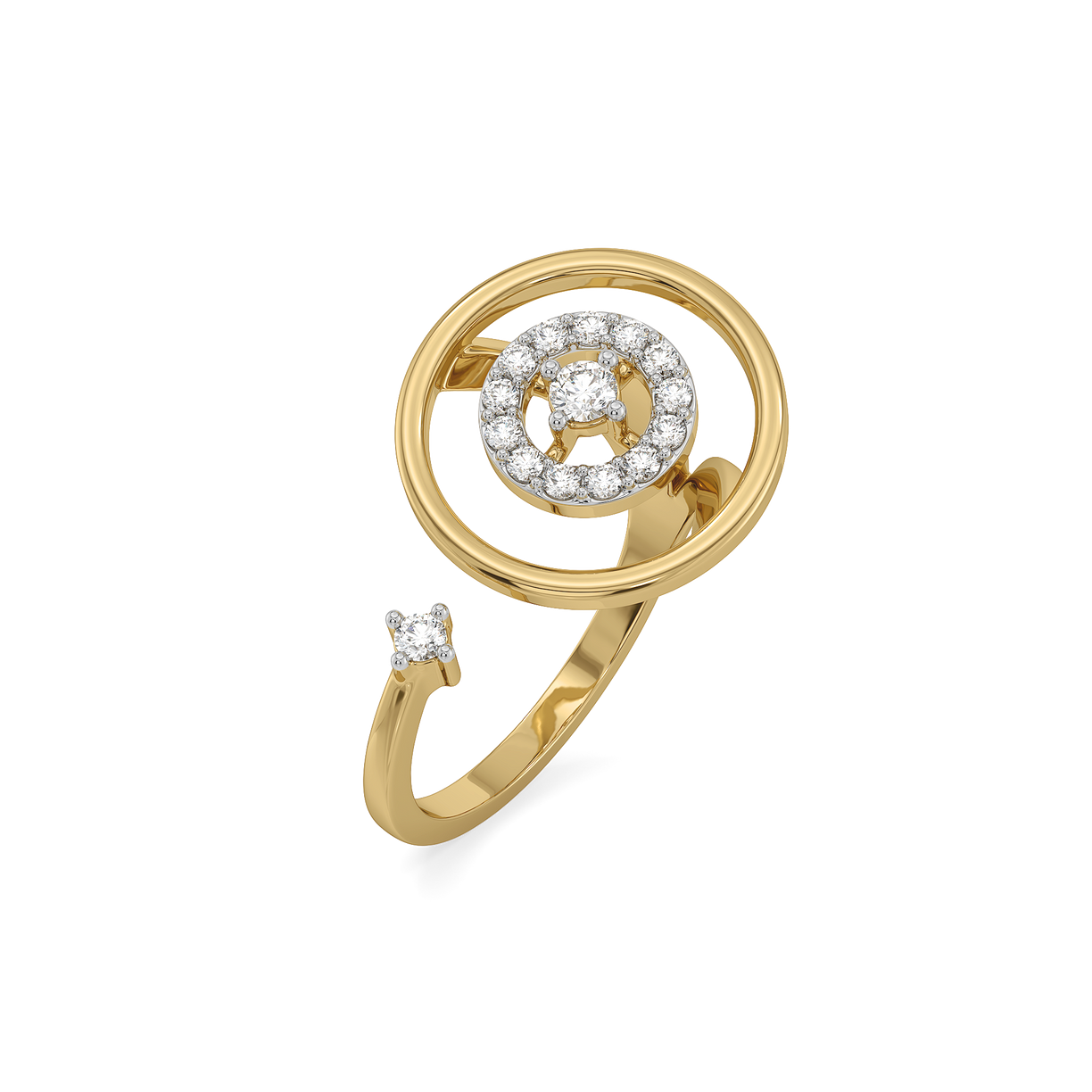 Circle of Dazzle Cocktail Ring-18kt Gold Vermeil Lab Grown Diamond Ring