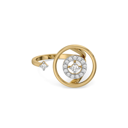 Circle of Dazzle Cocktail Ring-18kt Gold Vermeil Lab Grown Diamond Ring
