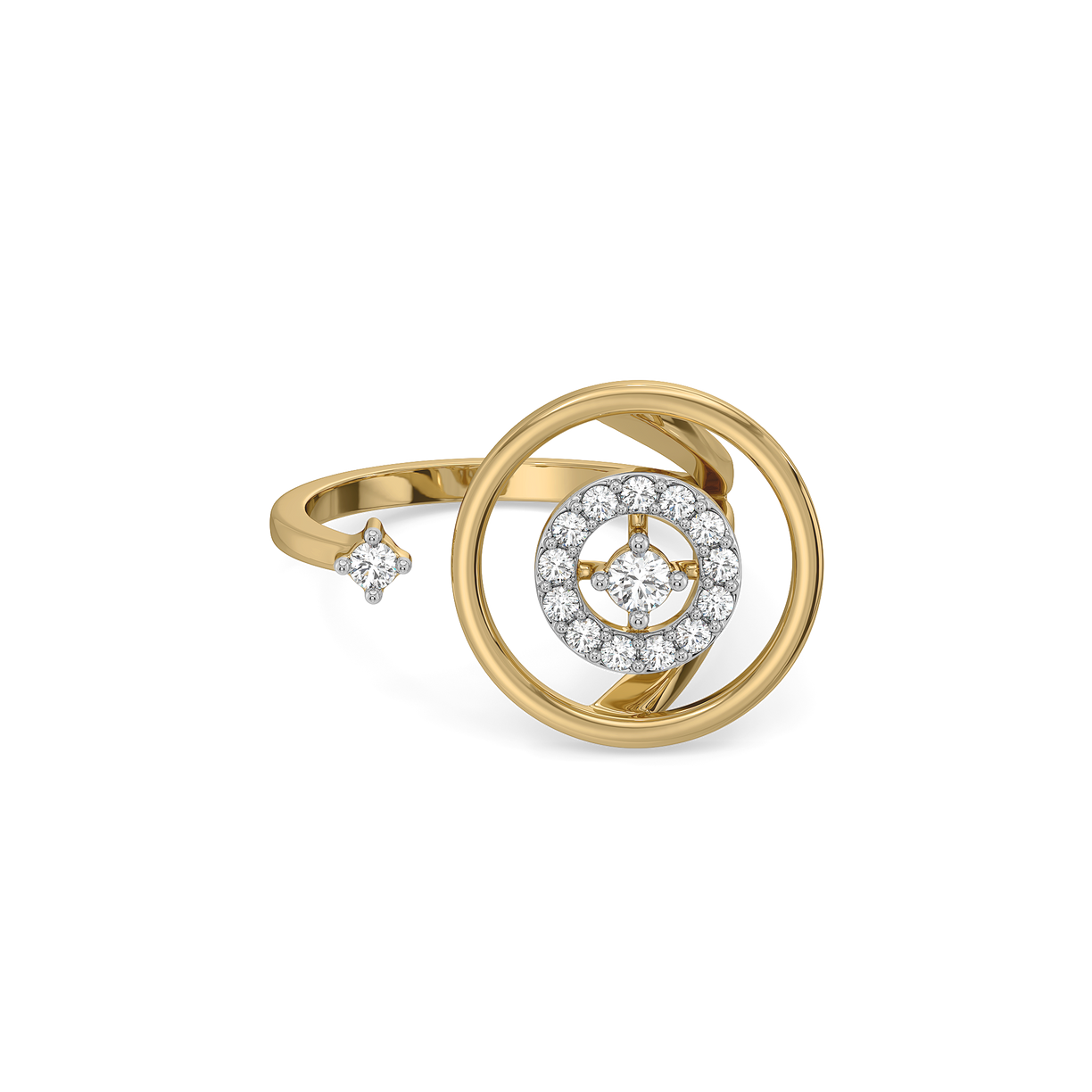 Circle of Dazzle Cocktail Ring-18kt Gold Vermeil Lab Grown Diamond Ring