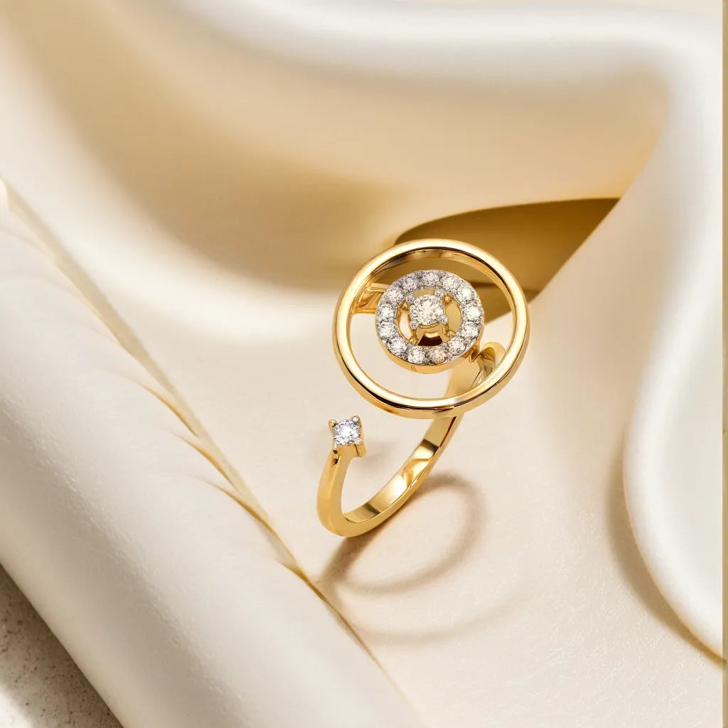 Circle of Dazzle Cocktail Ring-18kt Gold Vermeil Lab Grown Diamond Ring