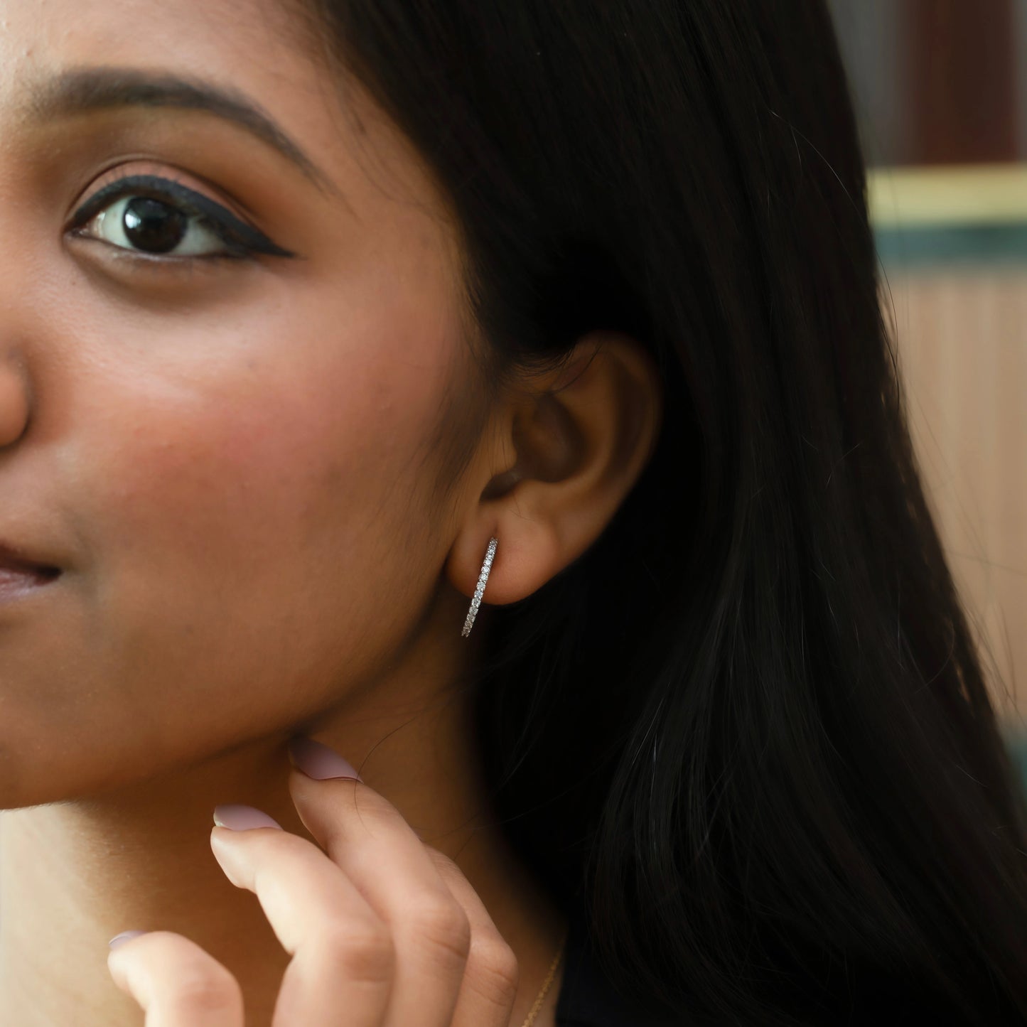 Classic Diamond Hoops - Lab Diamond Earrings