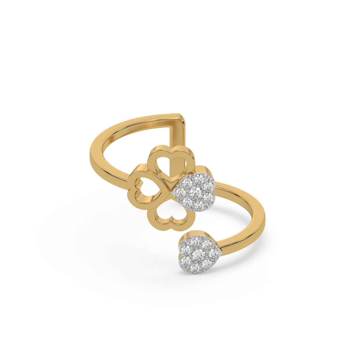  Clover Luxe Open Top Ring-18kt Gold Vermeil Lab Grown Diamond Ring