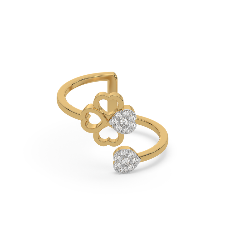  Clover Luxe Open Top Ring-18kt Gold Vermeil Lab Grown Diamond Ring