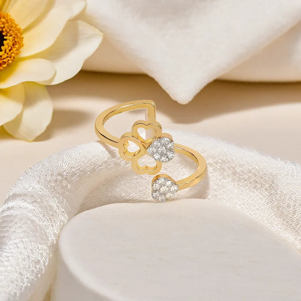  Clover Luxe Open Top Ring-18kt Gold Vermeil Lab Grown Diamond Ring