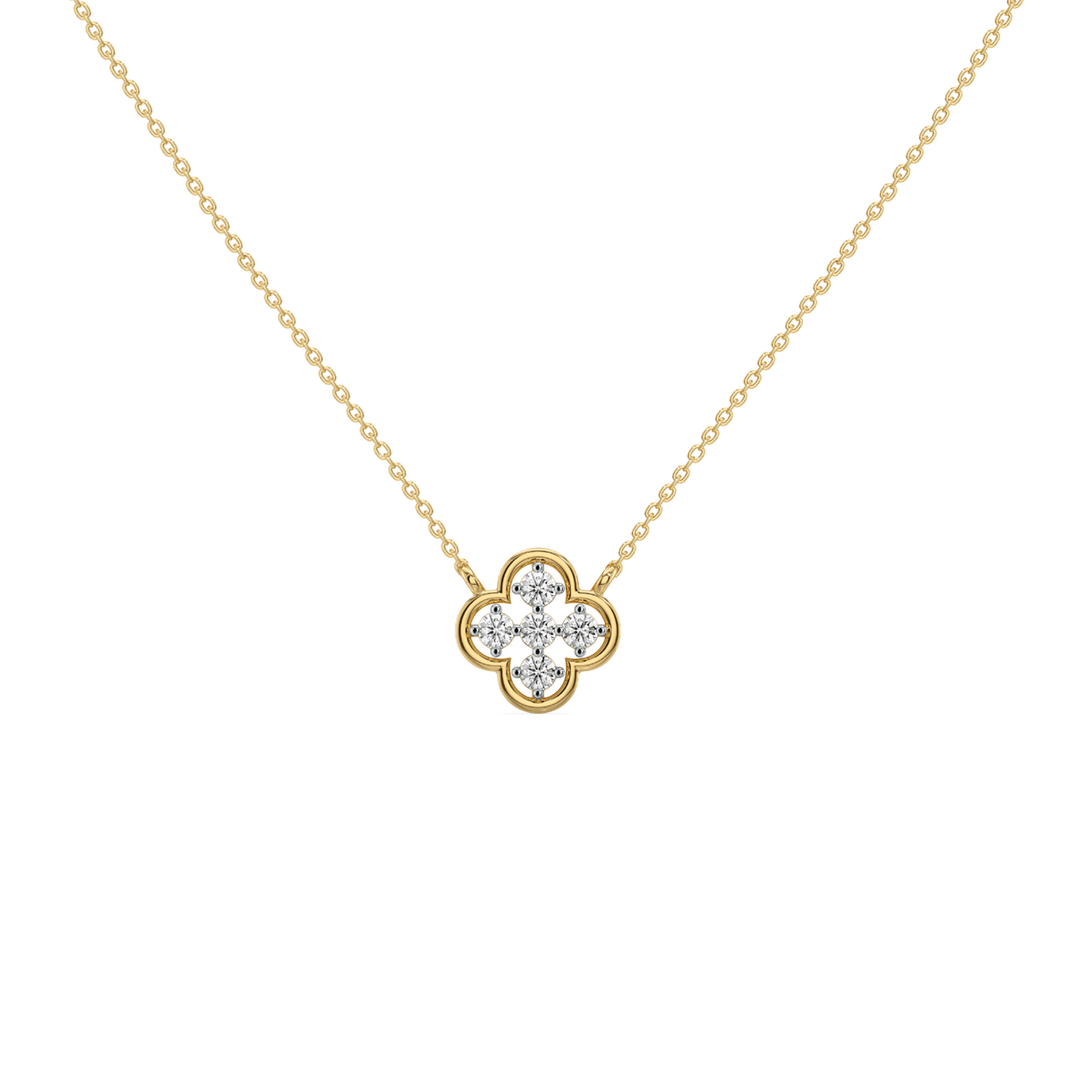 Clover Pendant - 18kt Gold Vermeil Lab Grown Diamond Necklace