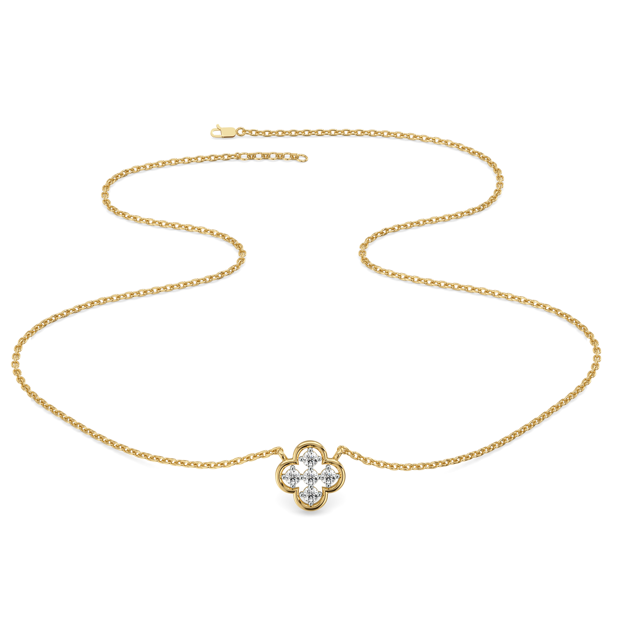 Clover Pendant - 18kt Gold Vermeil Lab Grown Diamond Necklace