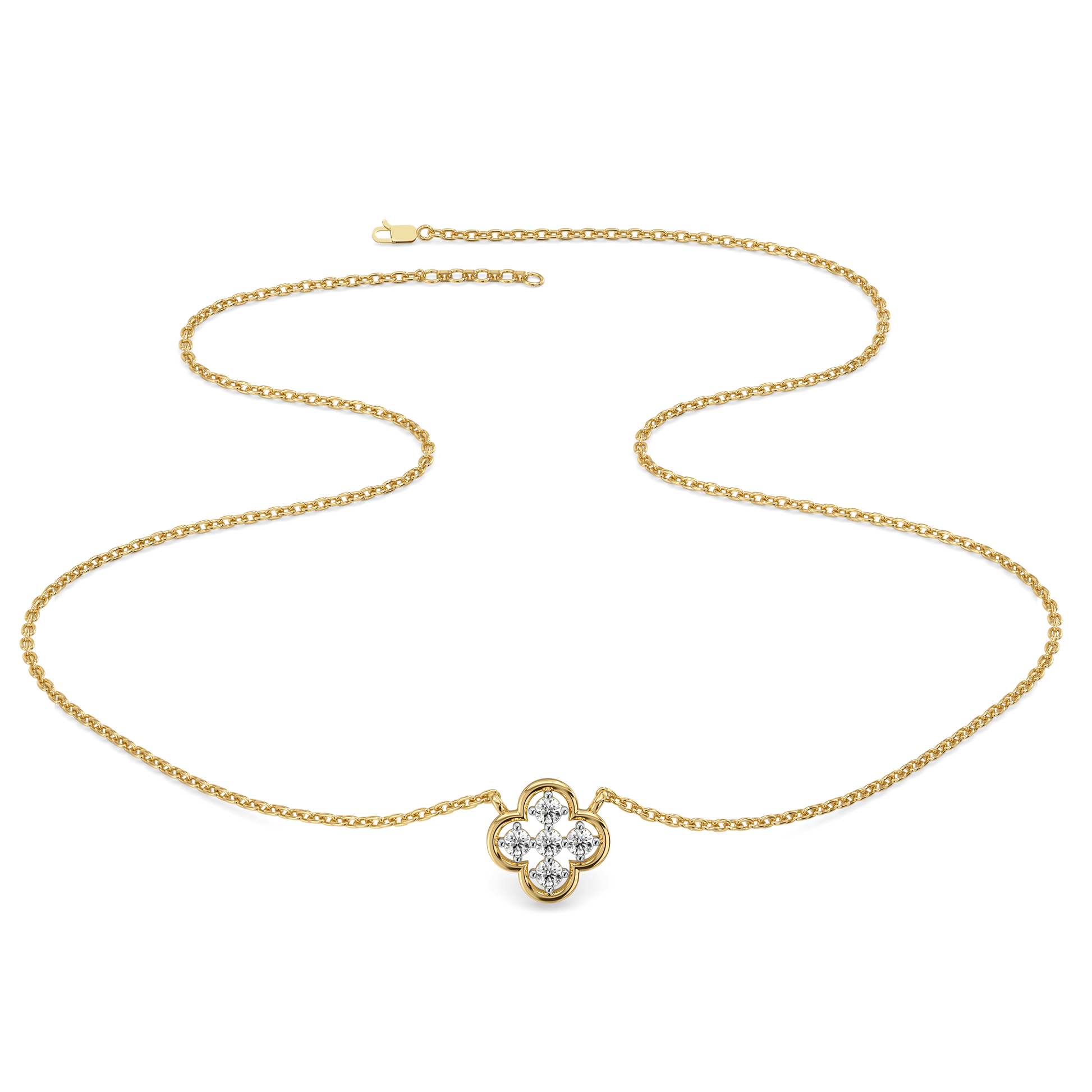 Clover Pendant - 18kt Gold Vermeil Lab Grown Diamond Necklace