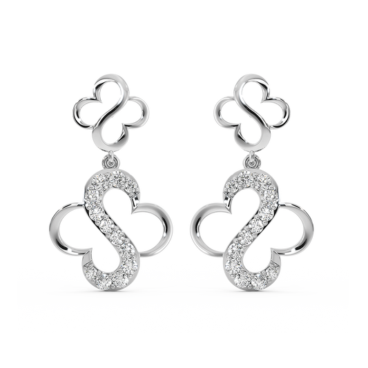 Clover S-Drops - 925 Sterling Silver Lab Grown Diamond Earrings