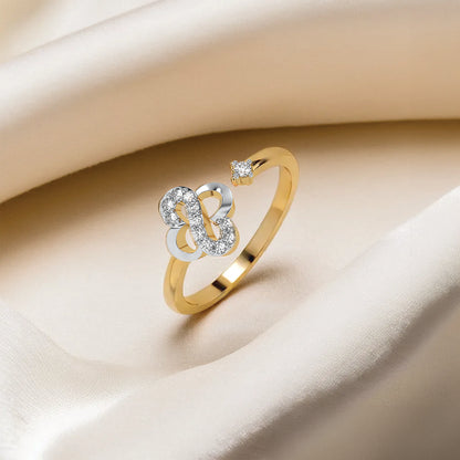 Clover S-Open Top Ring-18kt Gold Vermeil Lab Grown Diamond Ring