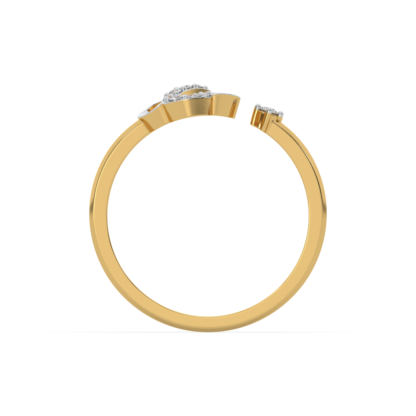 Clover S-Open Top Ring-18kt Gold Vermeil Lab Grown Diamond Ring