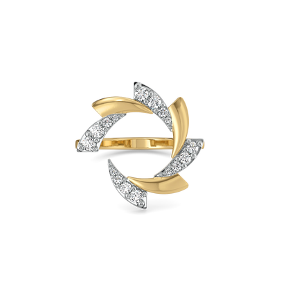 Cocktail Swirl Ring-18kt Gold Vermeil Lab Grown Diamond