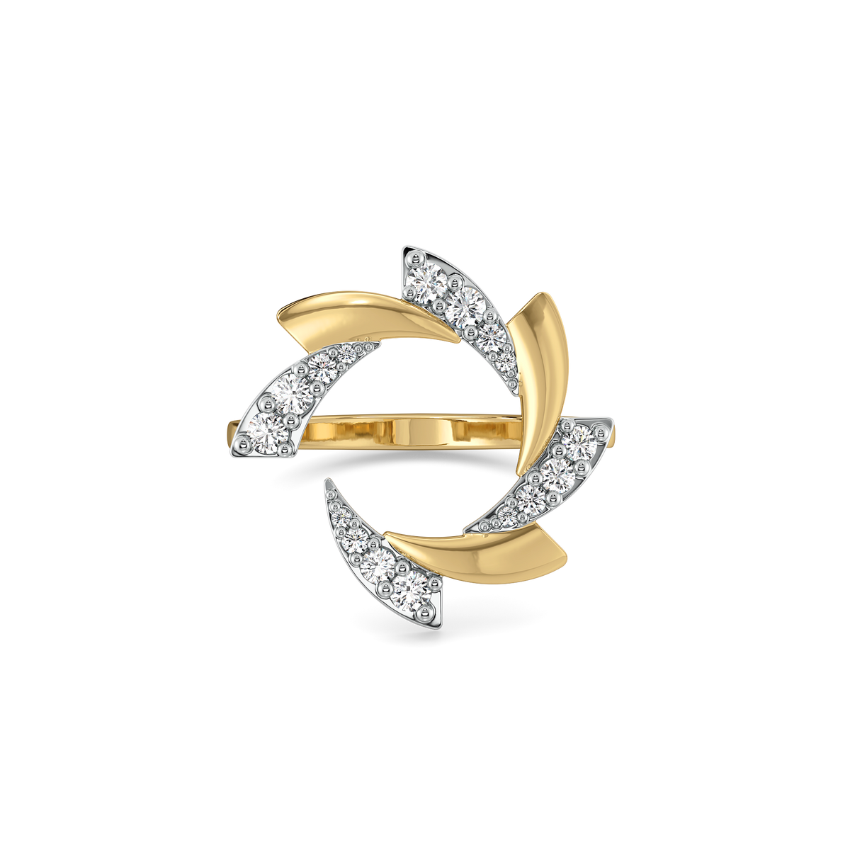 Cocktail Swirl Ring-18kt Gold Vermeil Lab Grown Diamond
