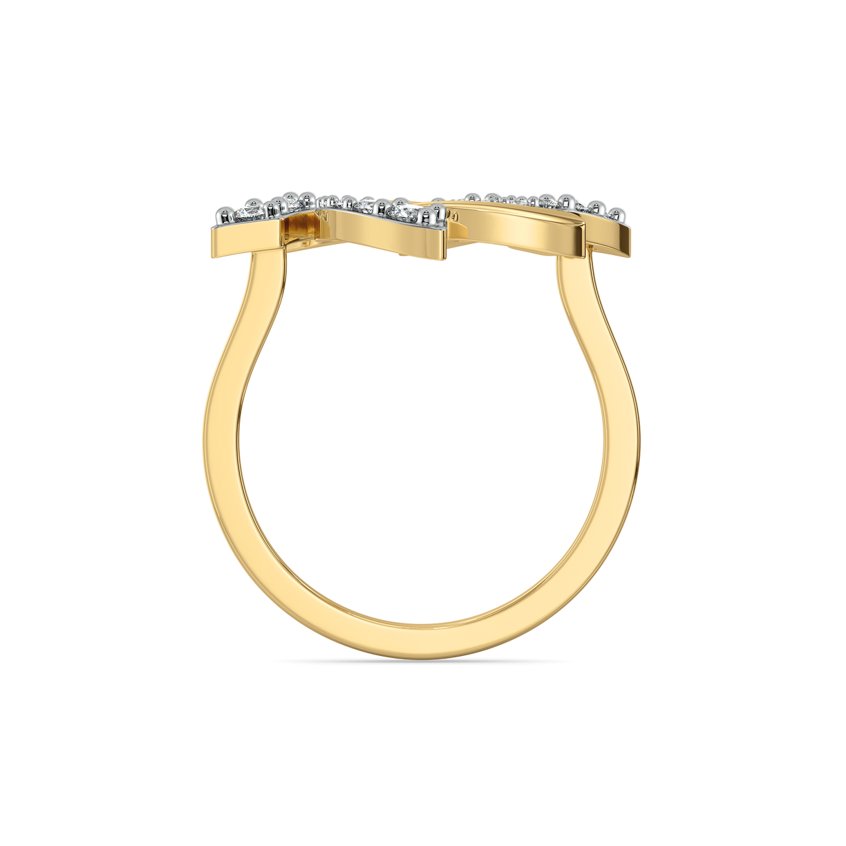 Cocktail Swirl Ring-18kt Gold Vermeil Lab Grown Diamond