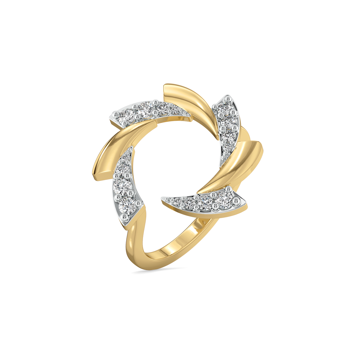 Cocktail Swirl Ring-18kt Gold Vermeil Lab Grown Diamond