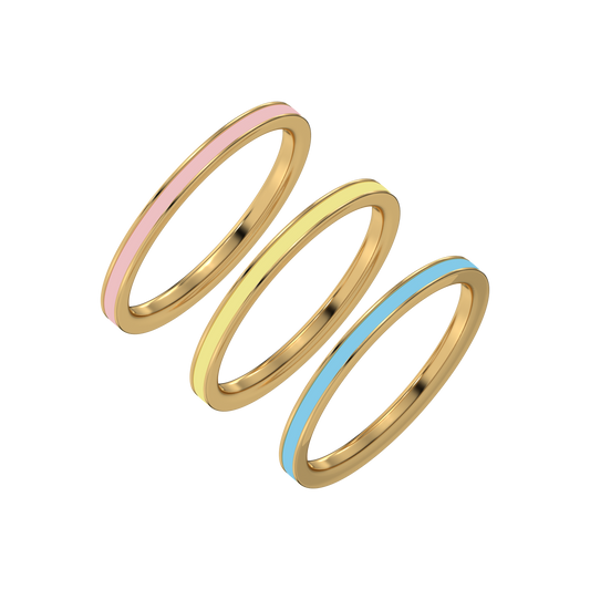 Color Splash Stack Ring-18kt Gold Vermeil Enamel Ring
