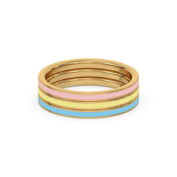 Lukson Color Splash 18kt Gold Vermeil Stack Ring in India