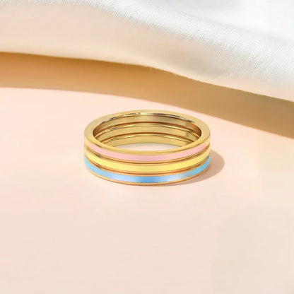 Color Splash Stack Ring-18kt Gold Vermeil Enamel Ring