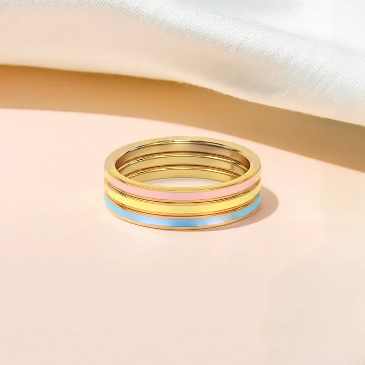 Color Splash Stack Ring-18kt Gold Vermeil Enamel Ring