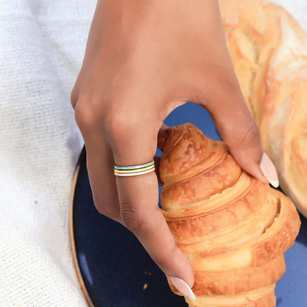 Lukson Color Splash 18kt Gold Vermeil Stack Ring for Women