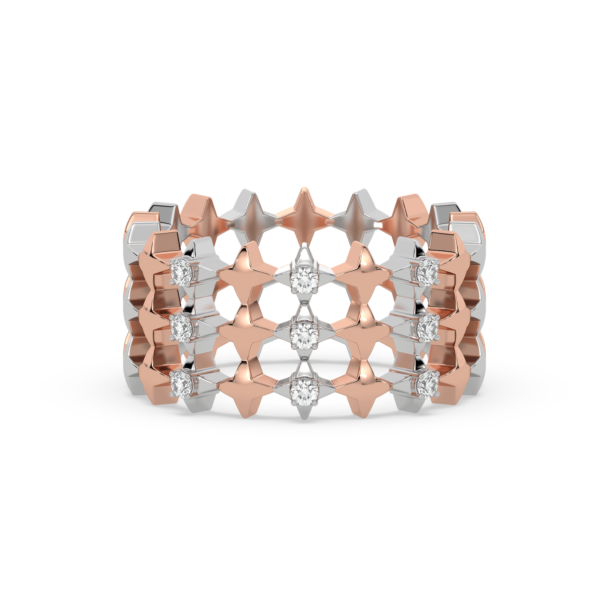 Cosmic Band Cocktail Ring-18kt Rose Gold Vermeil Lab Grown Diamond Ring