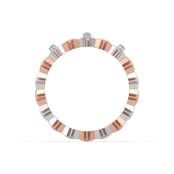 Lukson Cosmic Band Cocktail 18kt Rose Gold Vermeil Lab Grown Diamond Ring