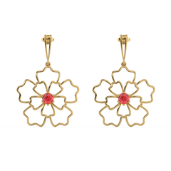 Crimson Bloom - Ruby Drops Earrings